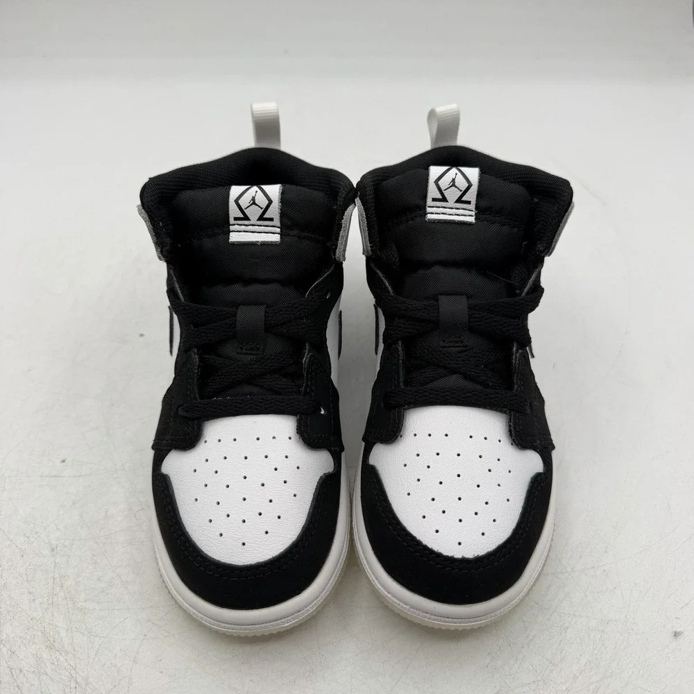 Nike Air Jordan Retro 1 Mid SE TD Shoes Toddler Sz 10 C White/Black DN4322-100